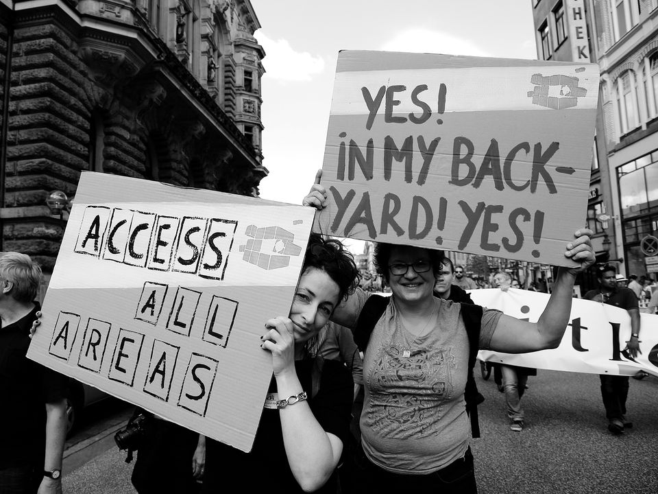 »Beyond welcome: another planning is possible«, Hamburg 2016; Foto – Rasande Tyskar