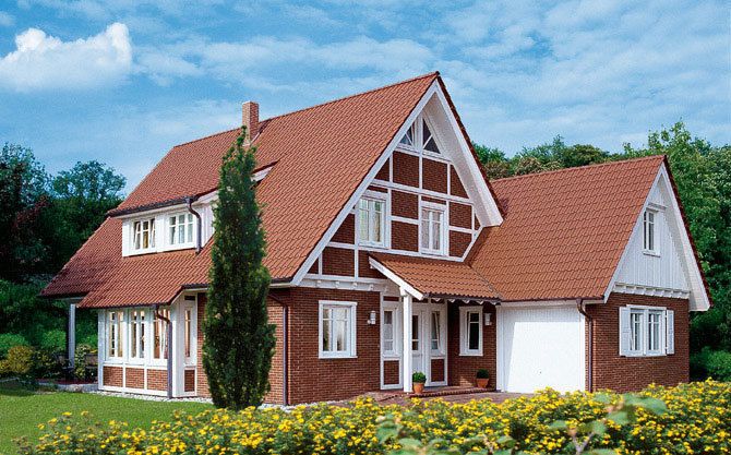 Aus dem Landhaus-Programm der Firma : »Wo ich gerne bin ... Kaum ein anderes Haus strahlt so viel Positives aus.«, Foto: Bild- und Zitatnachweis: www.haacke-haus.de/haeuser/landhaeuser/wo-ich-gerne-binbrein-haus-zum-leben.html (Stand 30. 1. 2012)